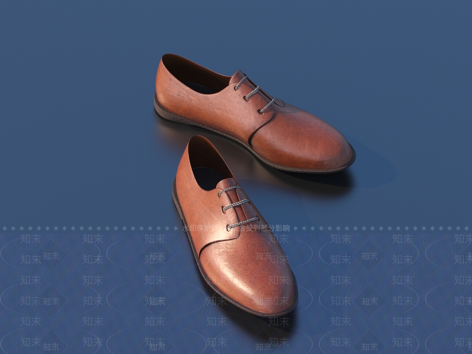 现代男士皮鞋3D模型下载【ID:1160768328】
