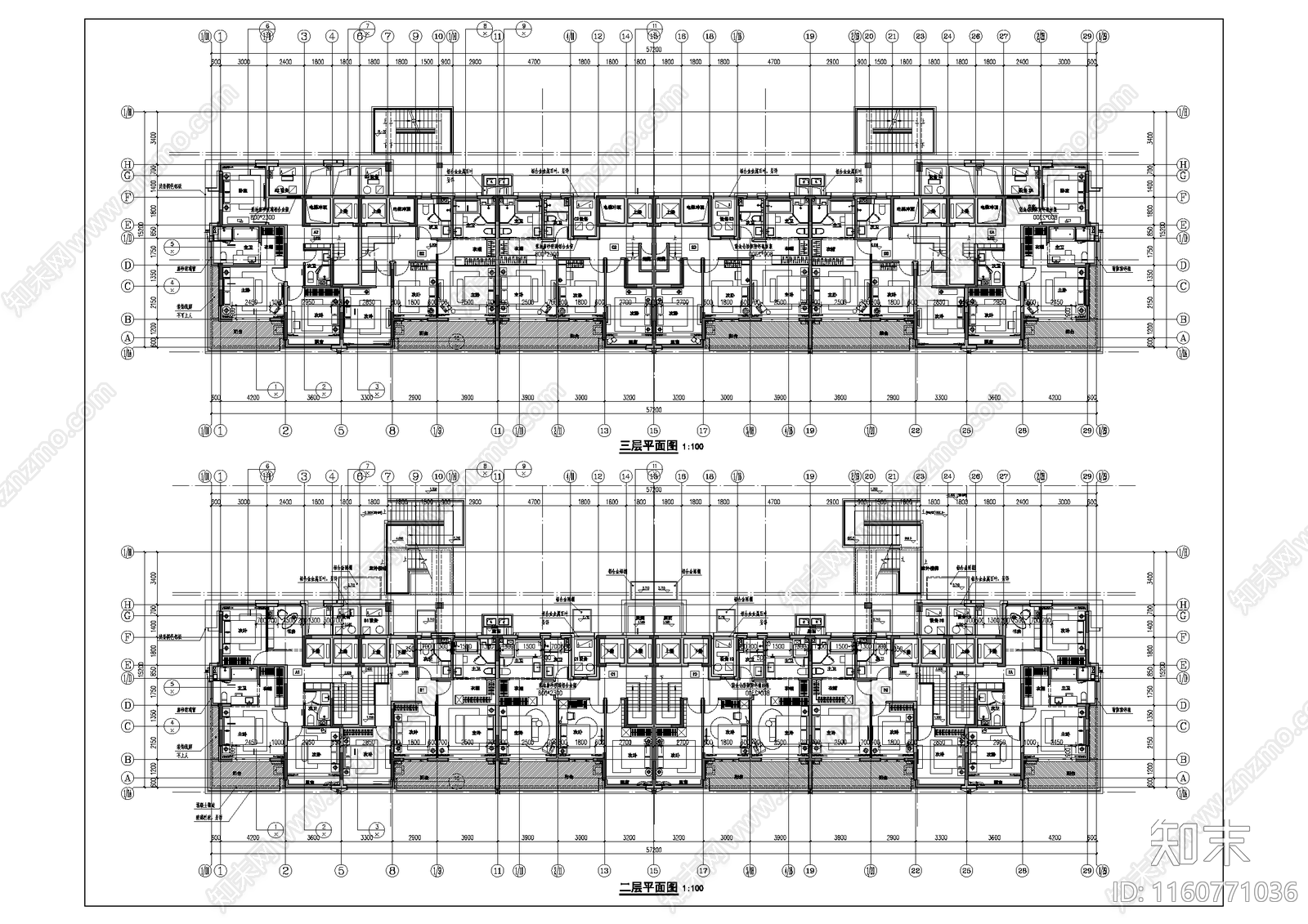 绿城风格5层叠拼别墅建筑全套图纸施工图下载【ID:1160771036】