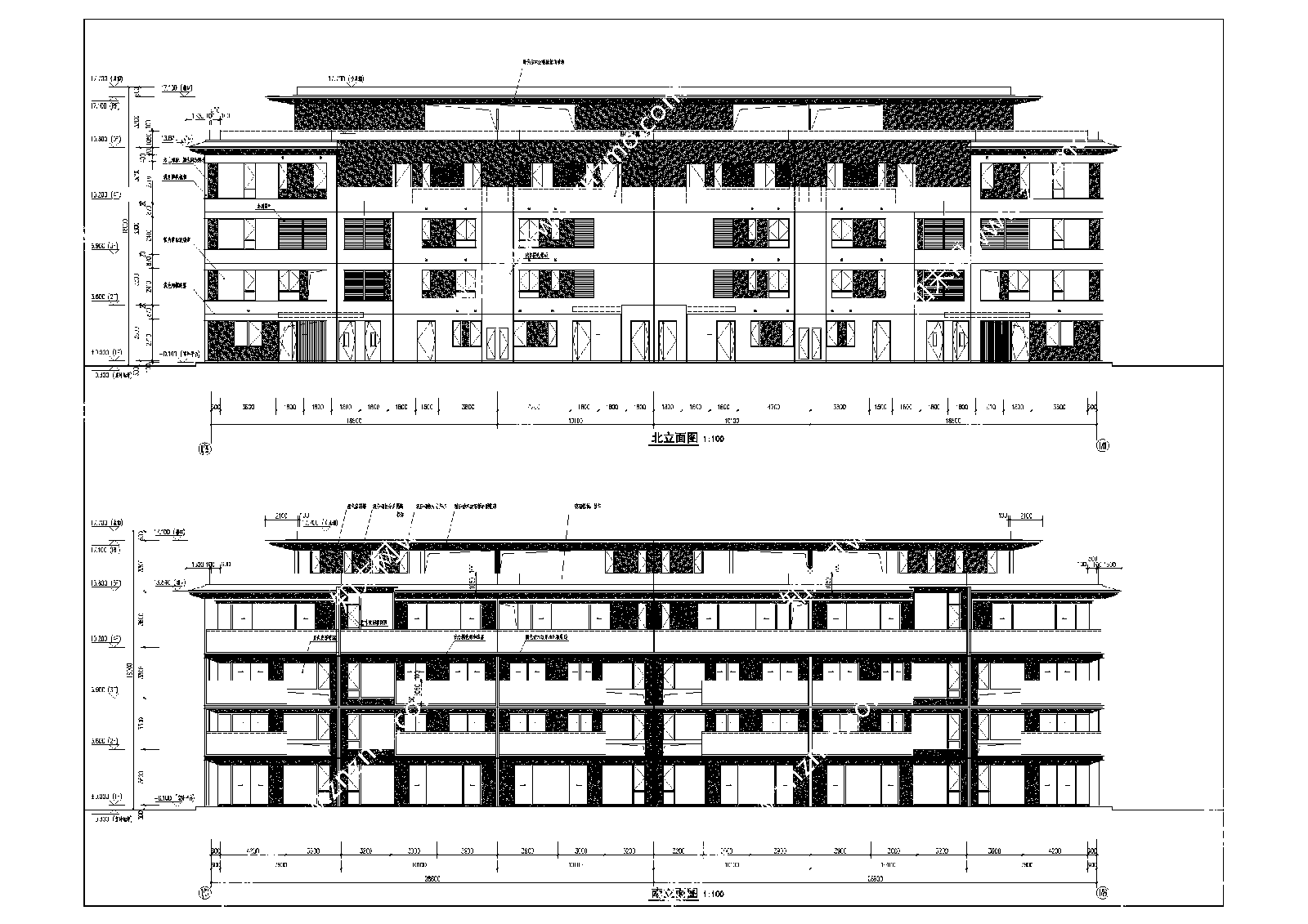 绿城风格5层叠拼别墅建筑全套图纸施工图下载【ID:1160771036】