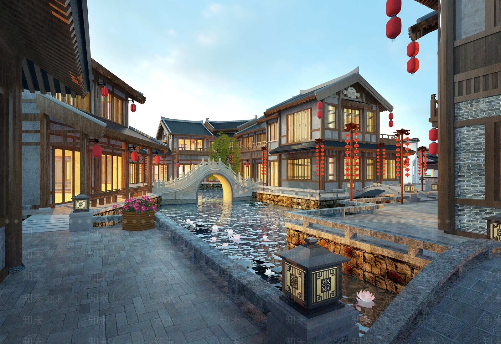 中式古镇商业街3D模型下载【ID:1160771983】