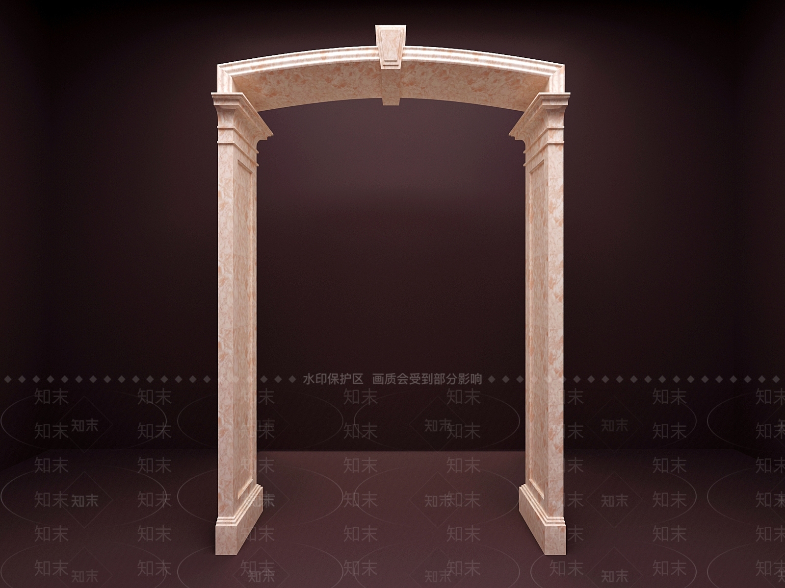 欧式古典石材垭口3D模型下载【ID:1160772266】