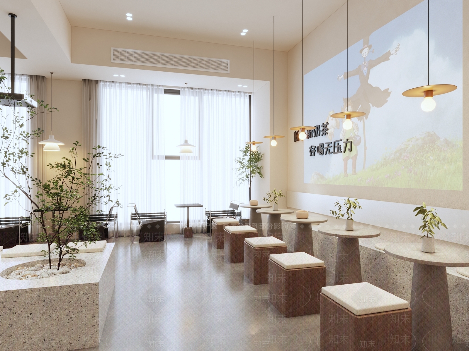 现代奶茶店3D模型下载【ID:1160773159】