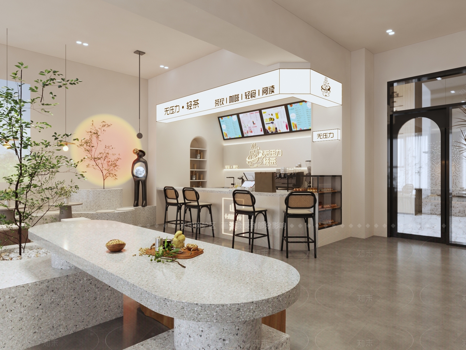 现代奶茶店3D模型下载【ID:1160773159】