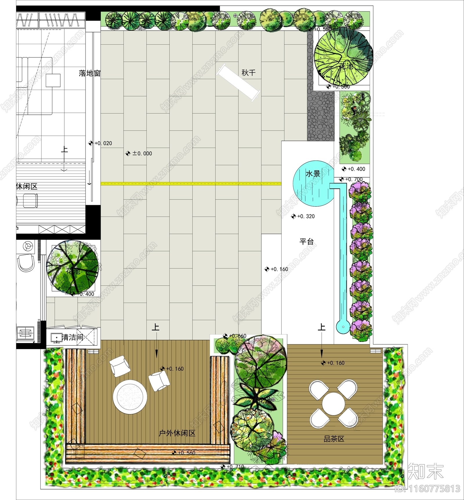 屋顶花园平面布置图施工图下载【ID:1160775813】