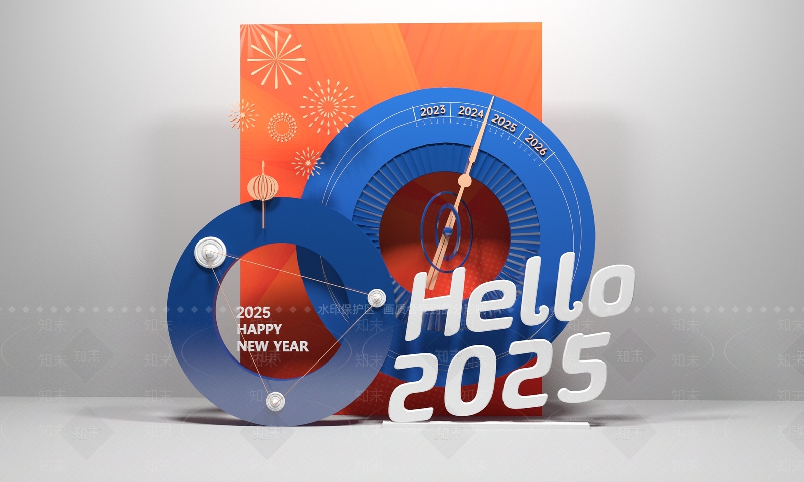 现代新年美陈3D模型下载【ID:1160776132】