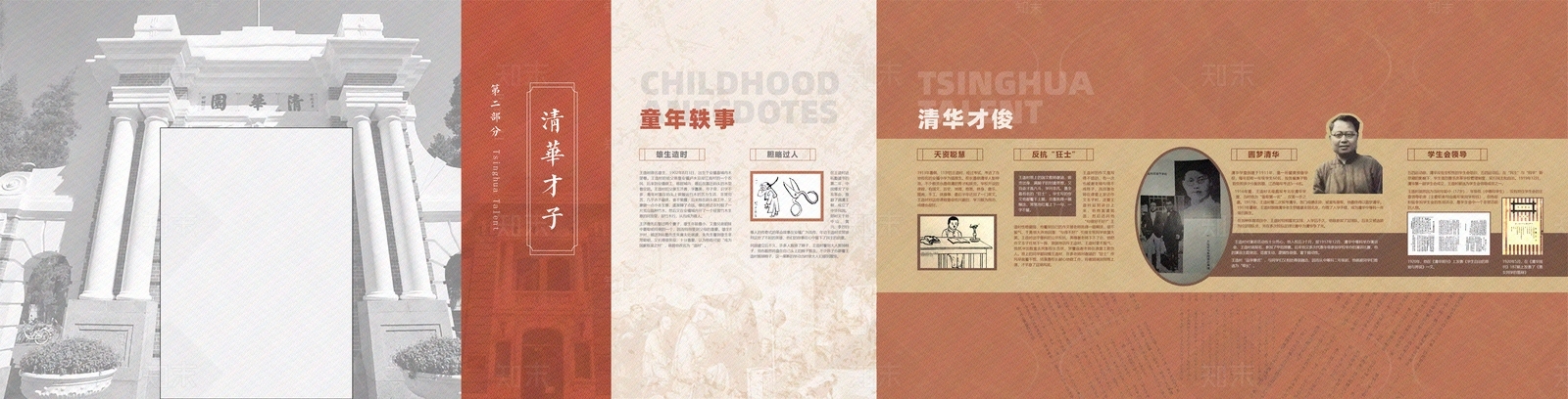 校史馆展厅立面文化墙贴图下载【ID:1160776902】