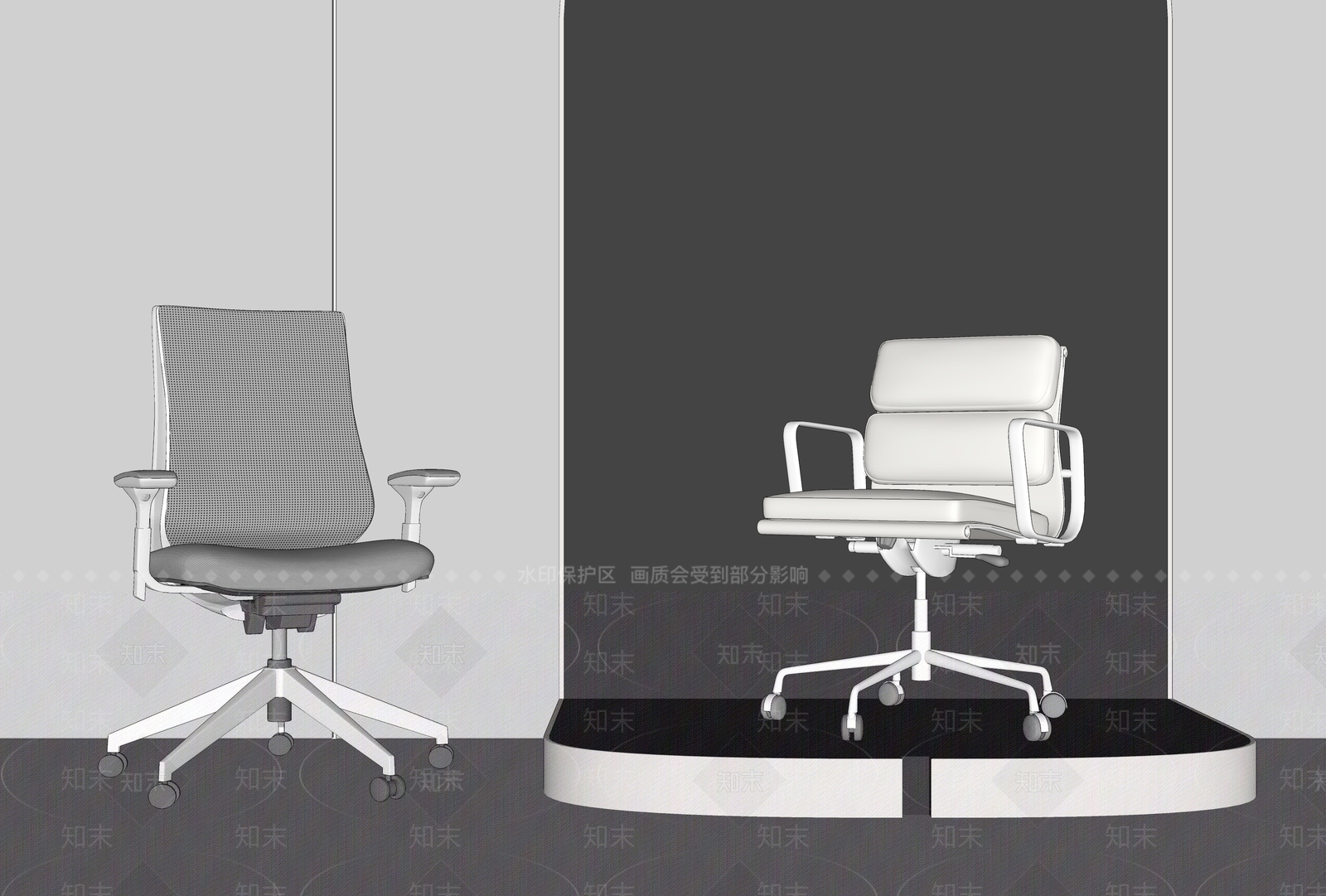 现代转动办公椅SU模型下载【ID:1160777666】