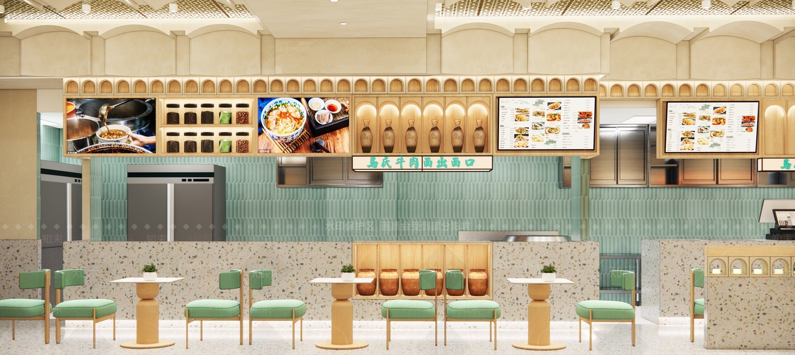 现代牛肉拉面餐厅SU模型下载【ID:1160777852】
