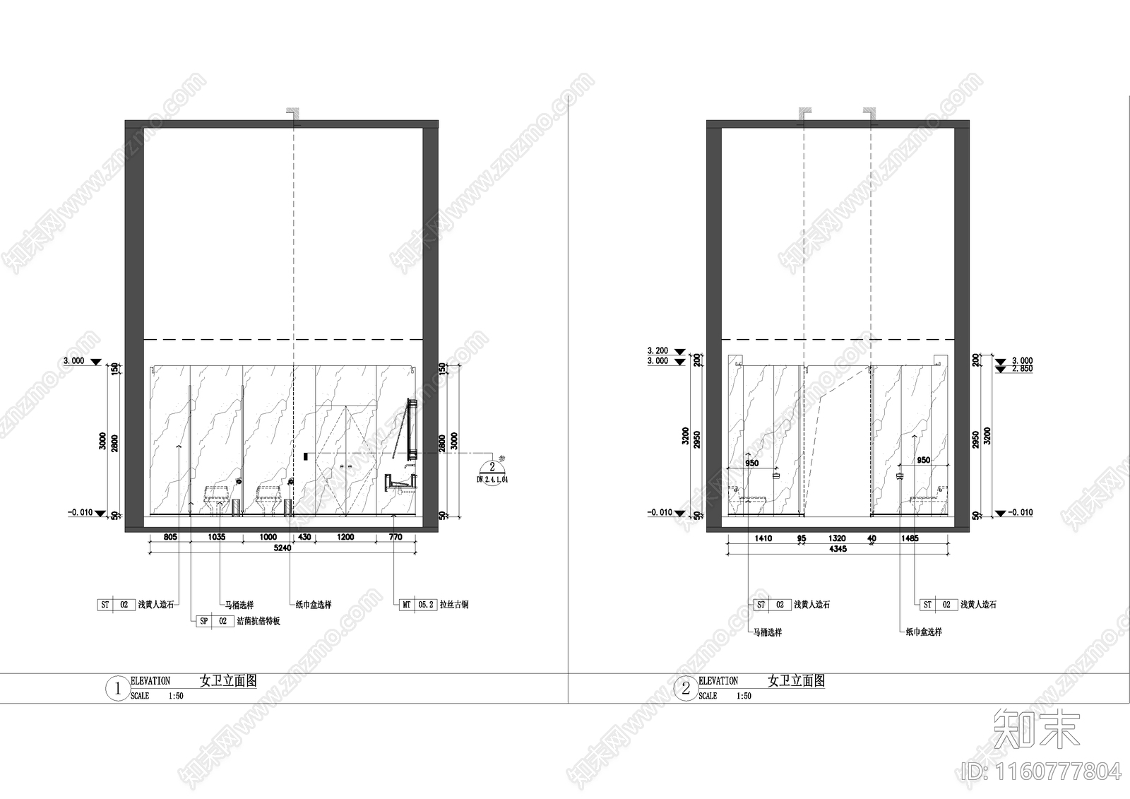 公共卫生间平立面cad施工图下载【ID:1160777804】