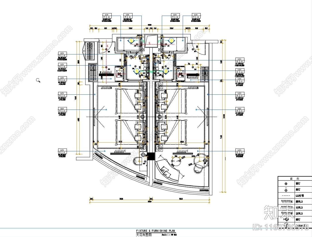 酒店双人床客房cad施工图下载【ID:1160780578】