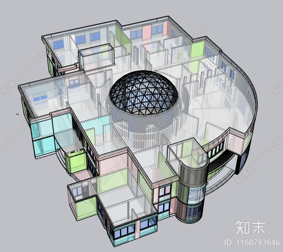 现代六班幼儿园SU模型下载【ID:1160783646】