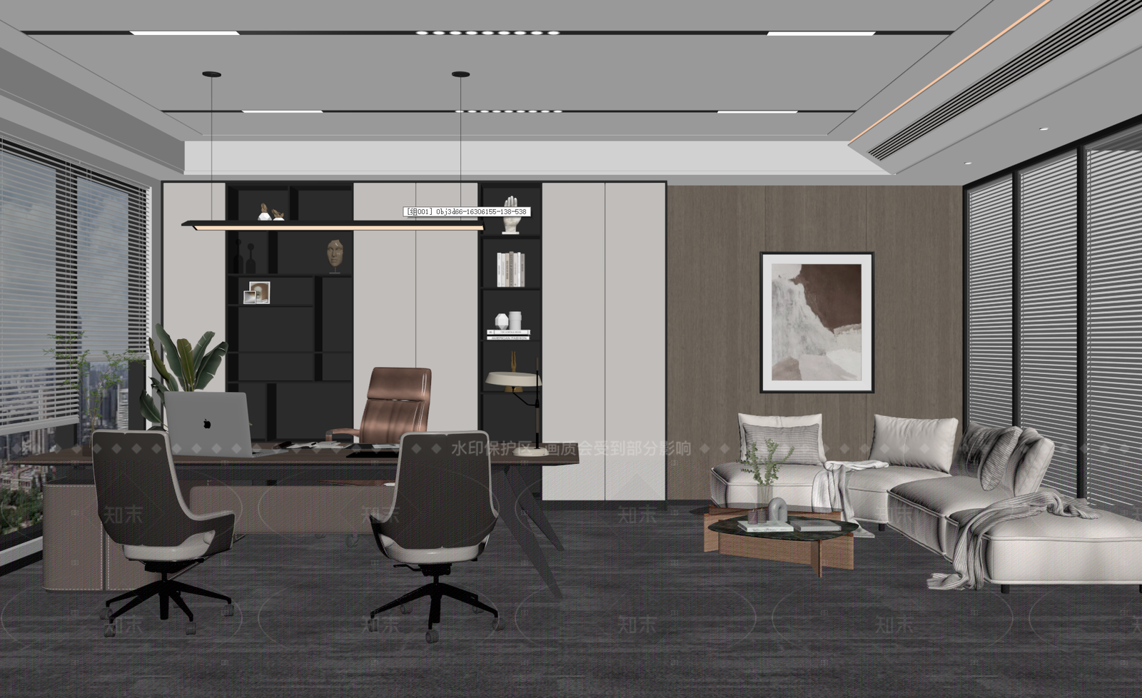 现代办公室3D模型下载【ID:1214593322】