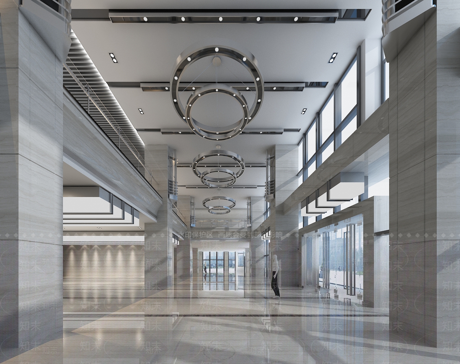 现代写字楼大厅3D模型下载【ID:1160783572】