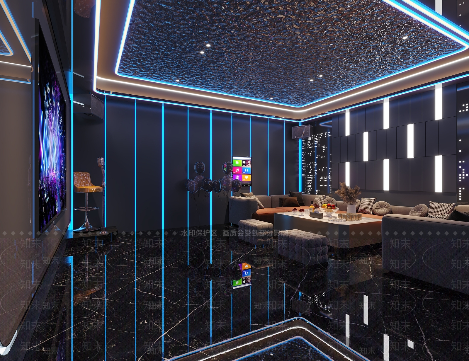 现代KTV包间3D模型下载【ID:1160784613】