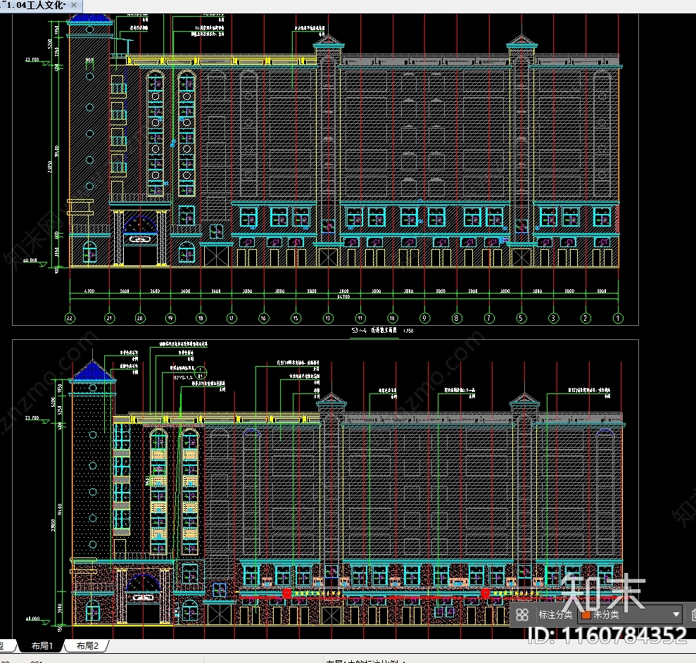 建筑外立面改cad施工图下载【ID:1160784352】