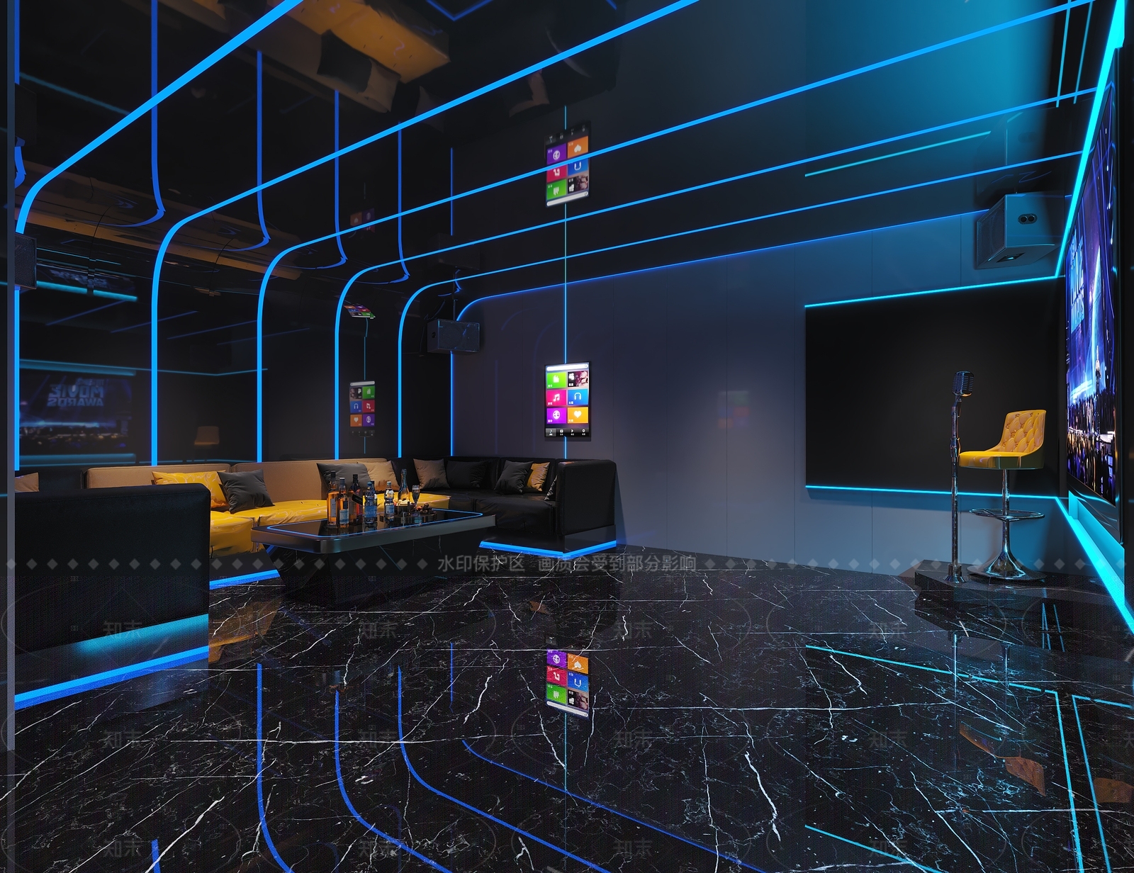 现代KTV包间3D模型下载【ID:1160784613】