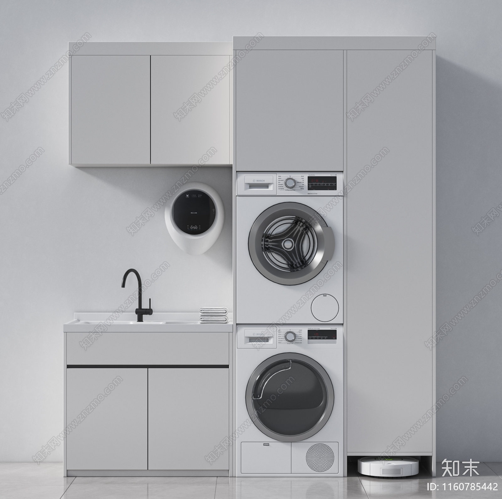 现代洗衣机柜3D模型下载【ID:1160785442】