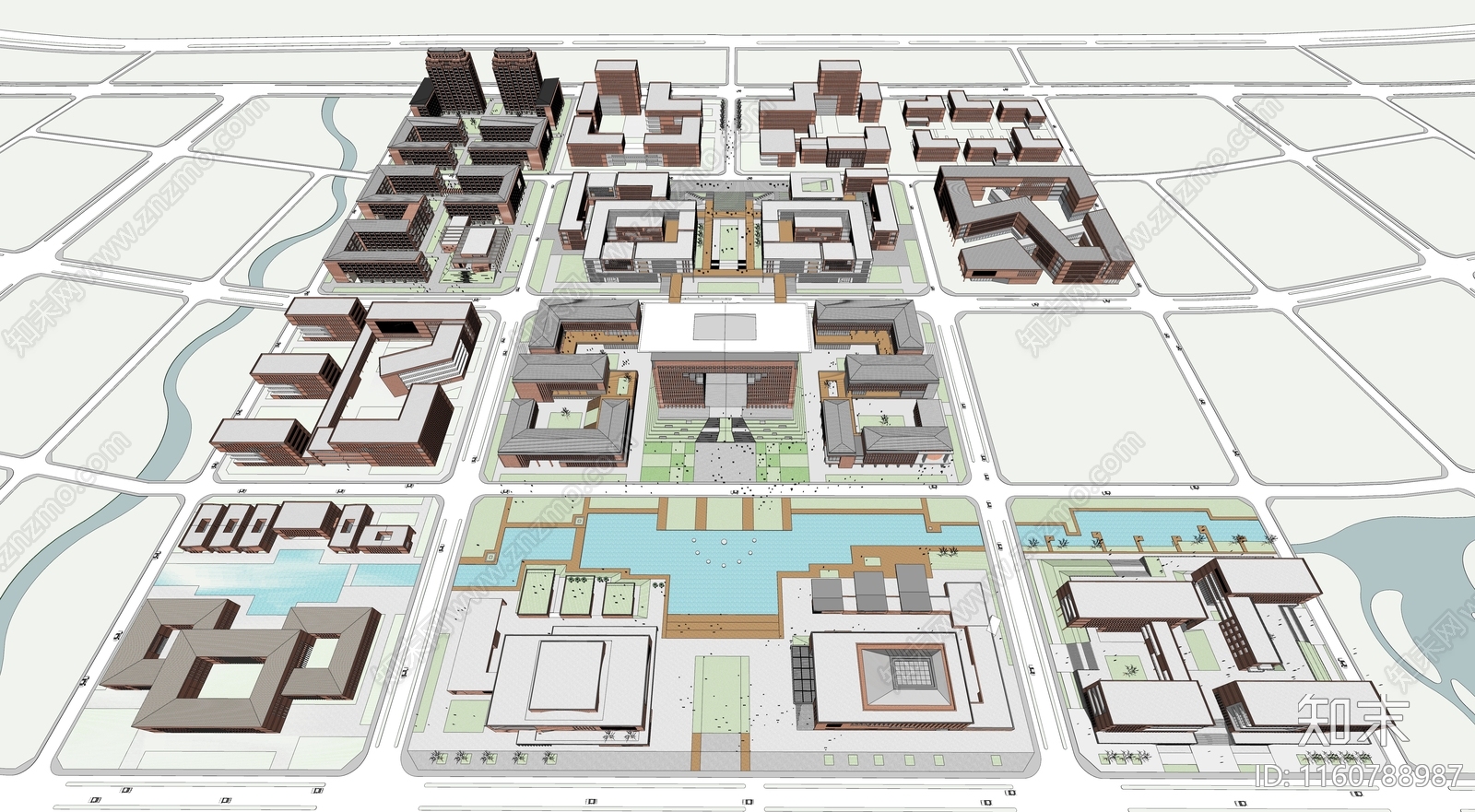 现代学校建筑SU模型下载【ID:1160788987】