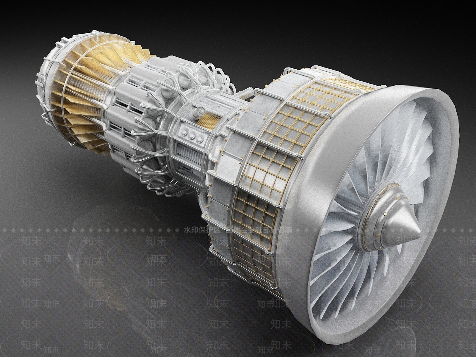涡扇发动机3D模型下载【ID:1160789589】