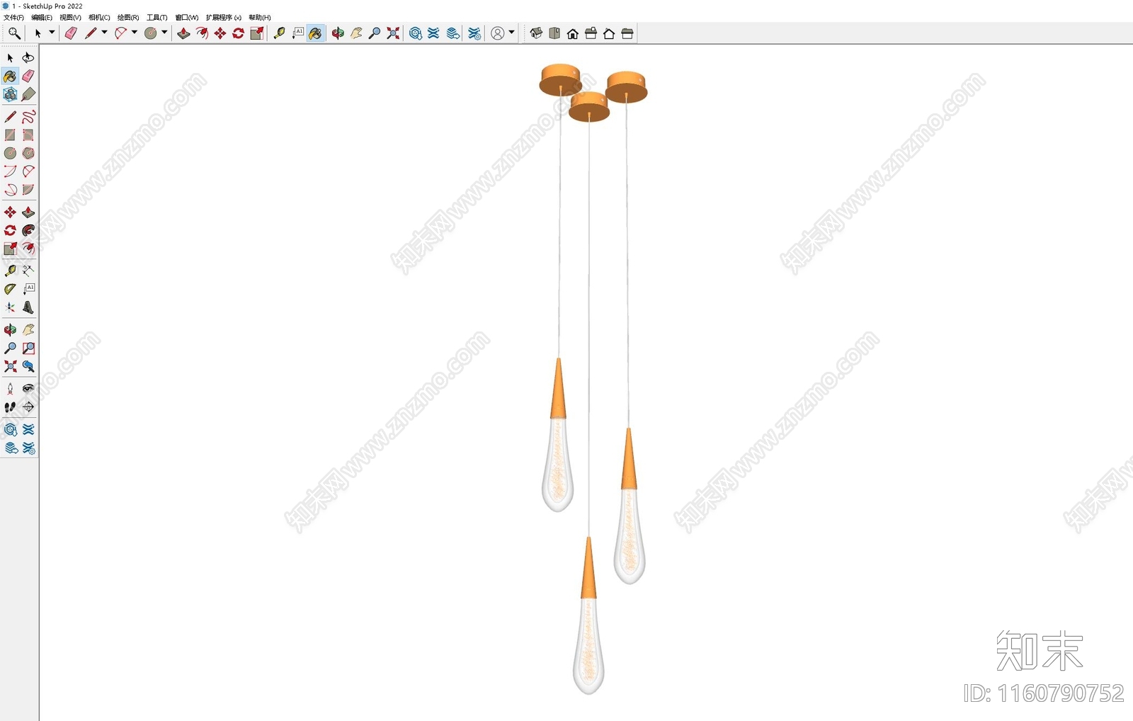 现代水滴吊灯SU模型下载【ID:1160790752】