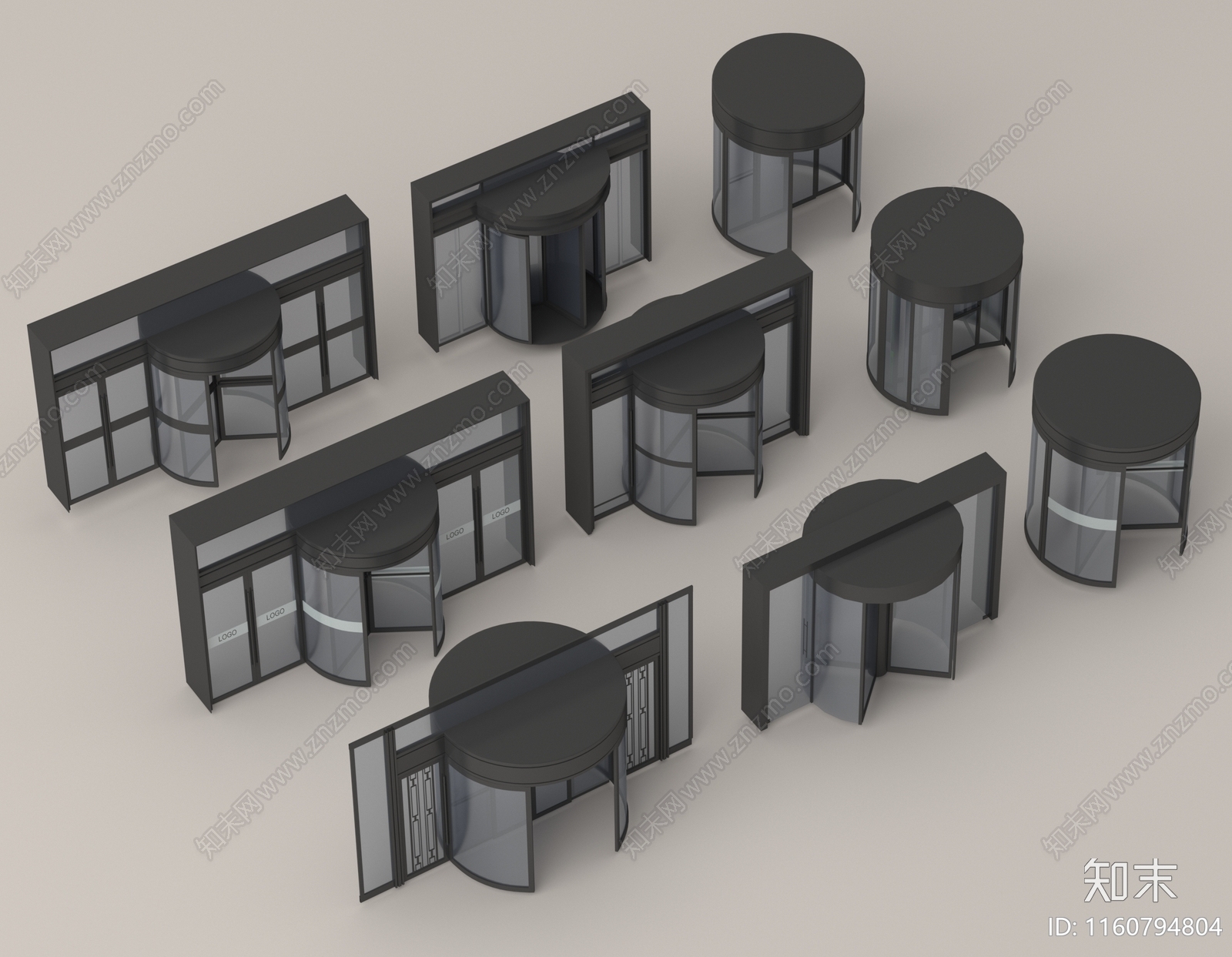 现代旋转门SU模型下载【ID:1160794804】