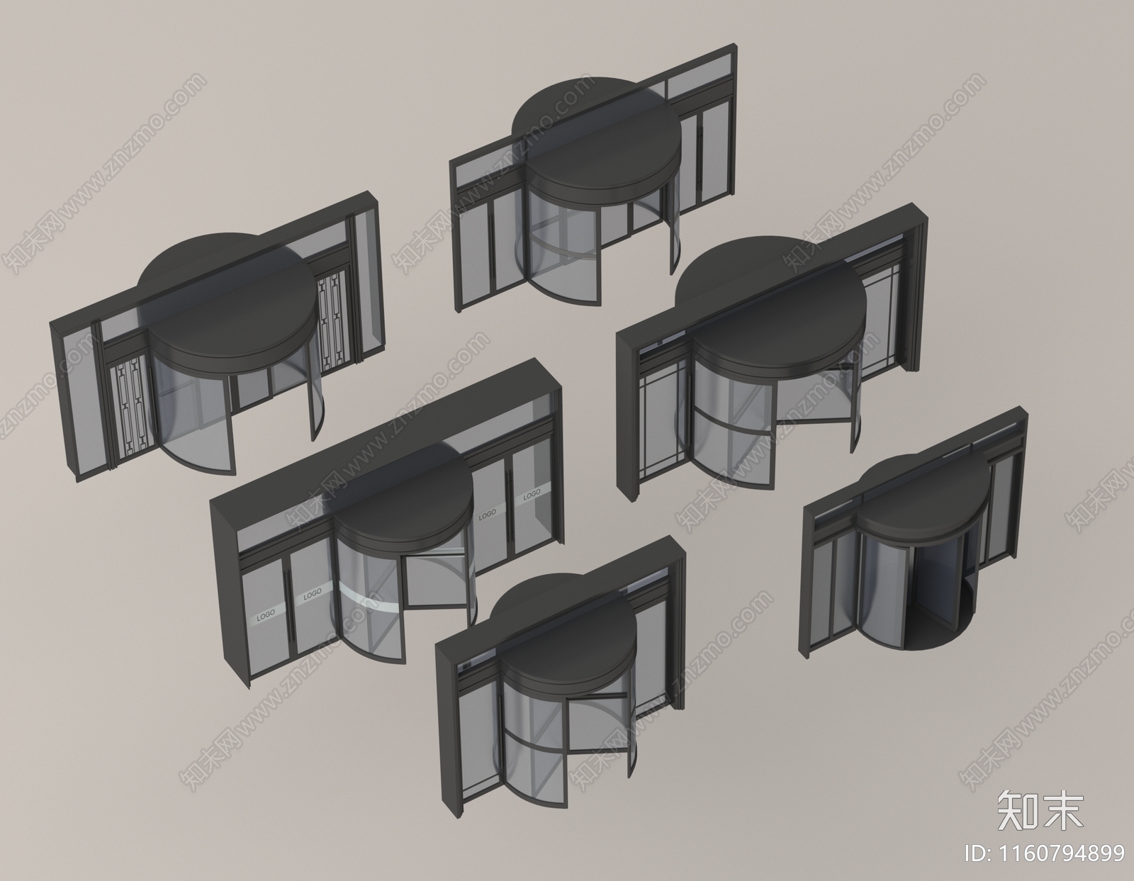 现代旋转门SU模型下载【ID:1160794899】