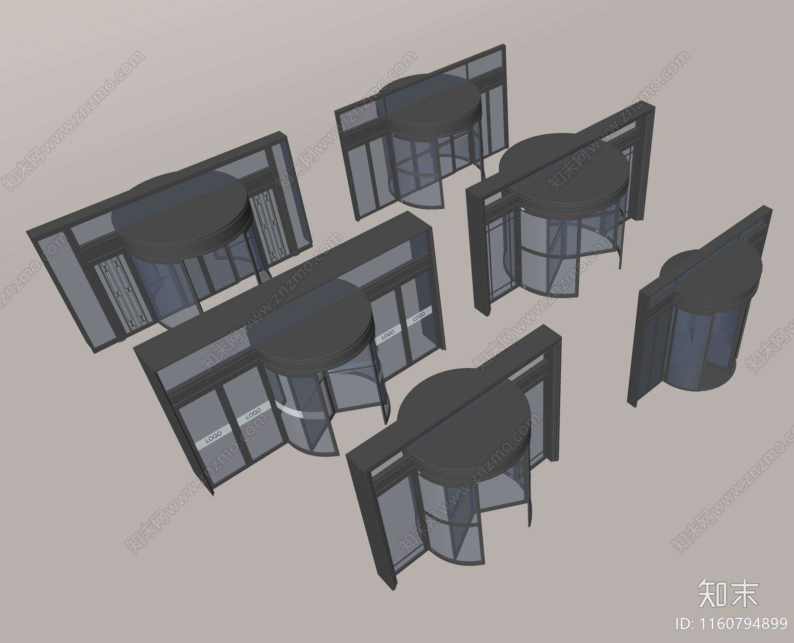 现代旋转门SU模型下载【ID:1160794899】