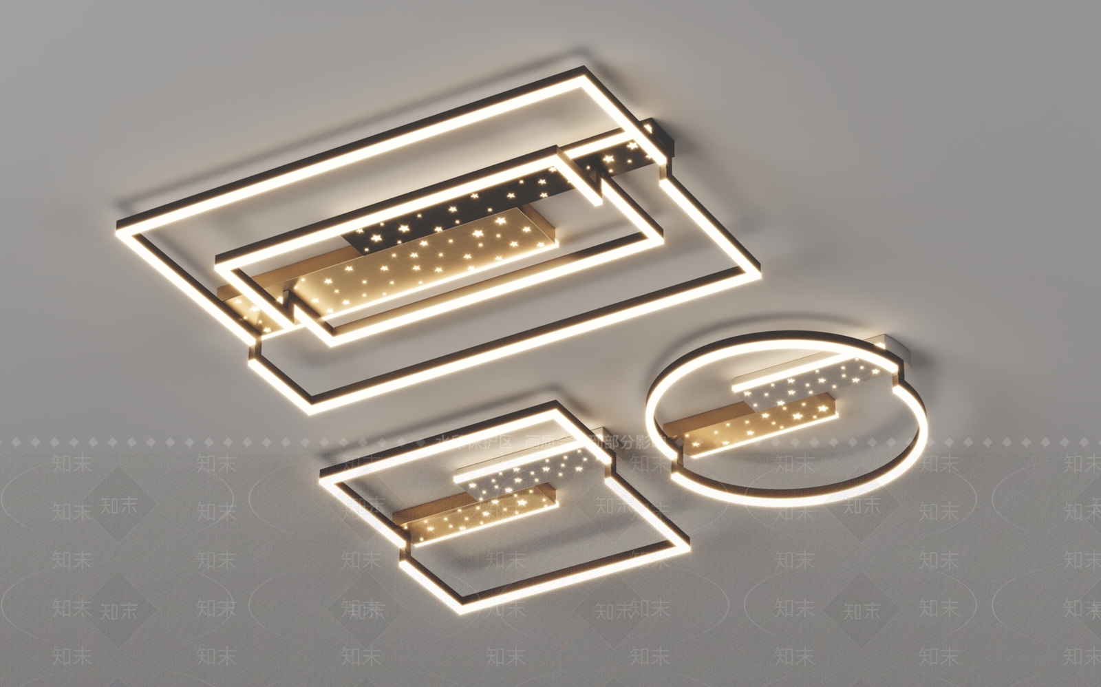 新中式吸顶灯3D模型下载【ID:1160797026】