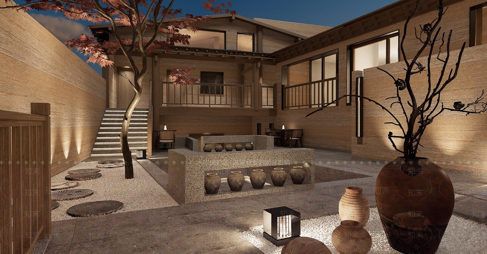 新中式民宿3D模型下载【ID:1160800539】
