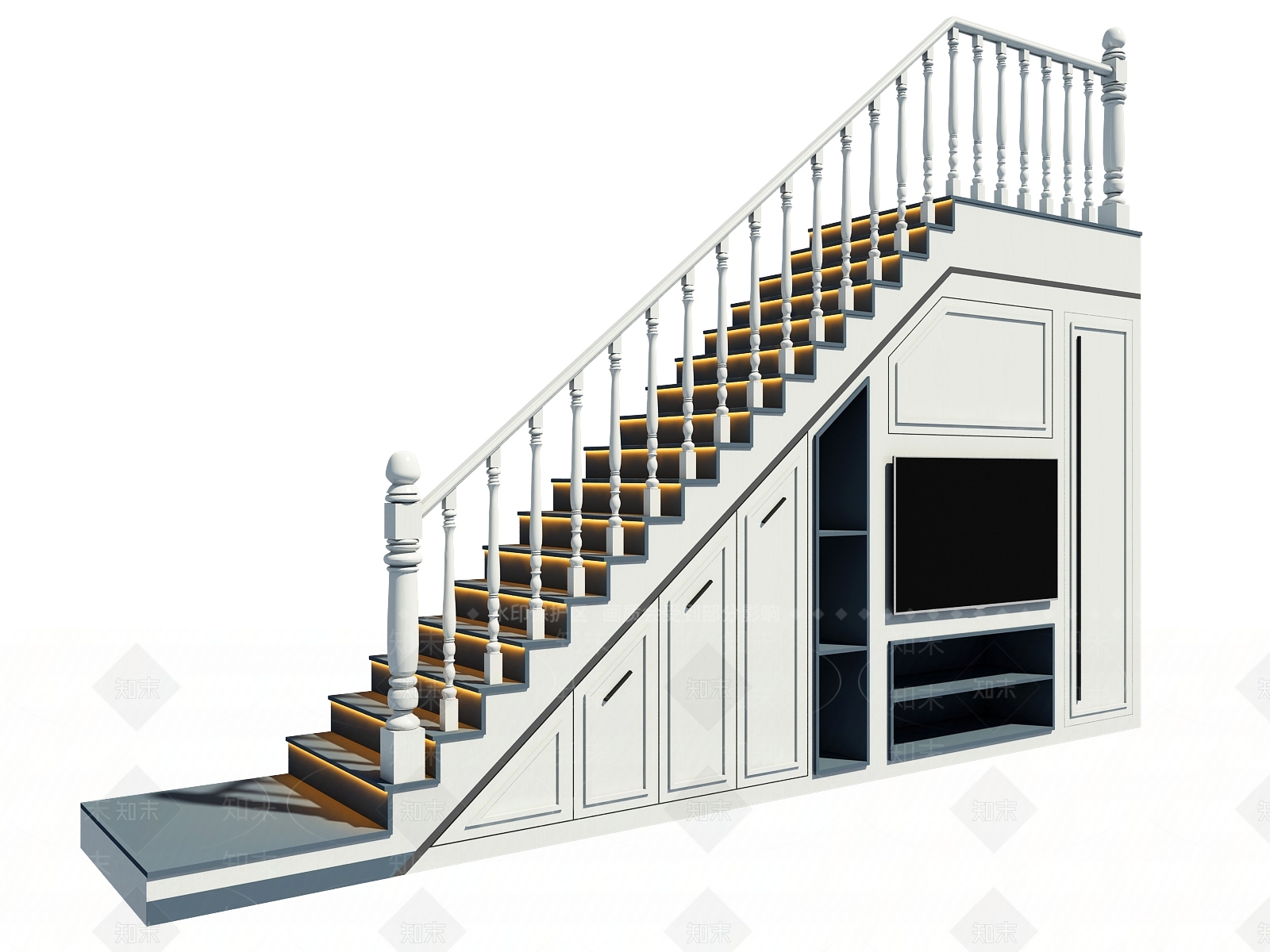 现代楼梯柜3D模型下载【ID:1160802257】