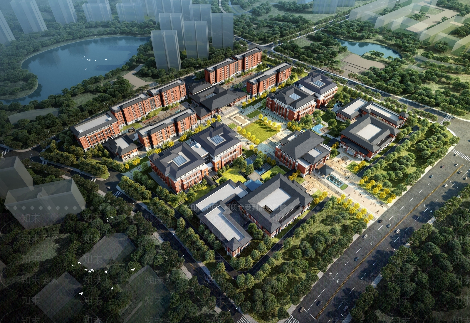 新中式医疗养老综合体SU模型下载【ID:1160804884】