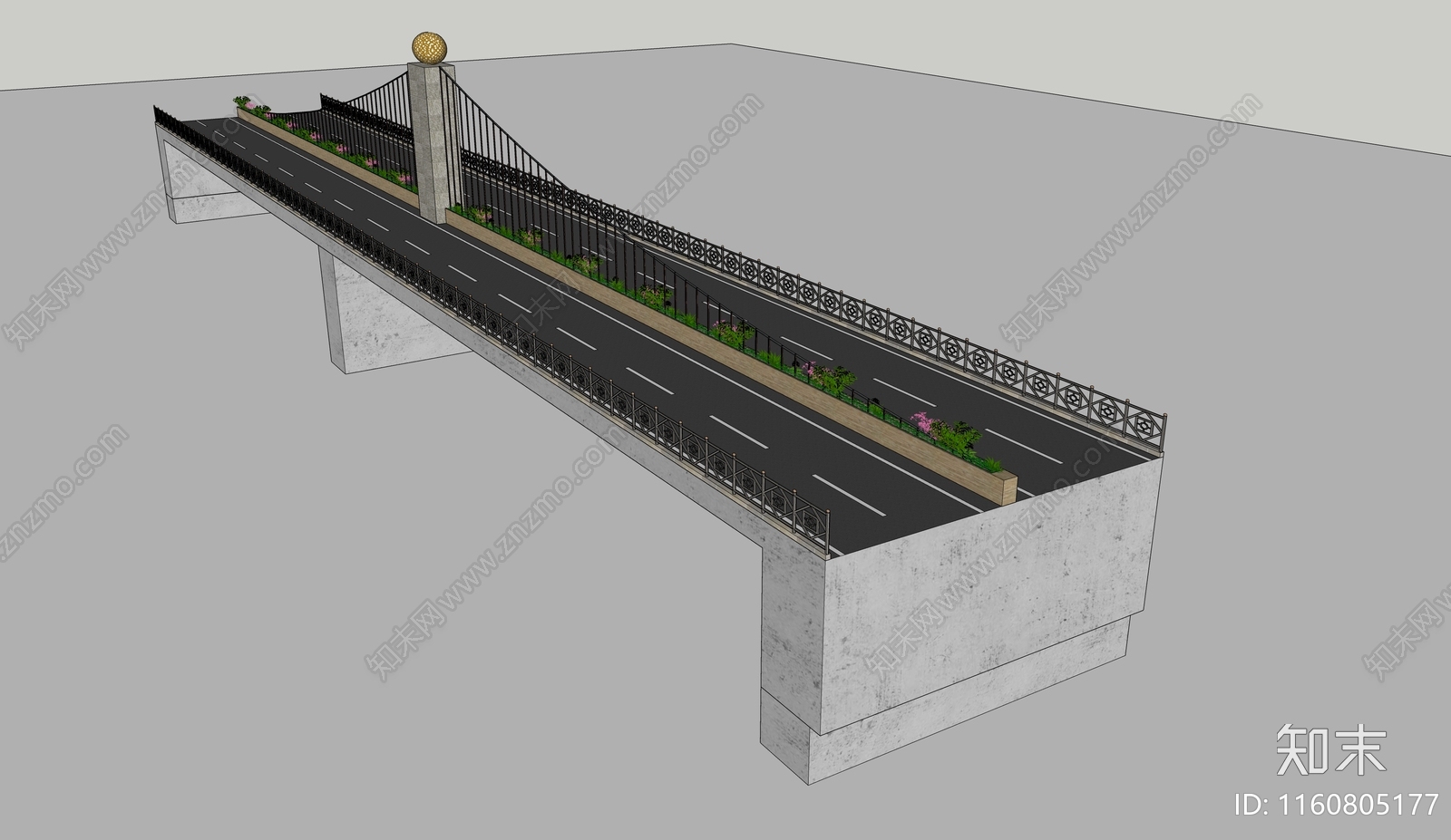 现代建筑混凝土桥梁SU模型下载【ID:1160805177】