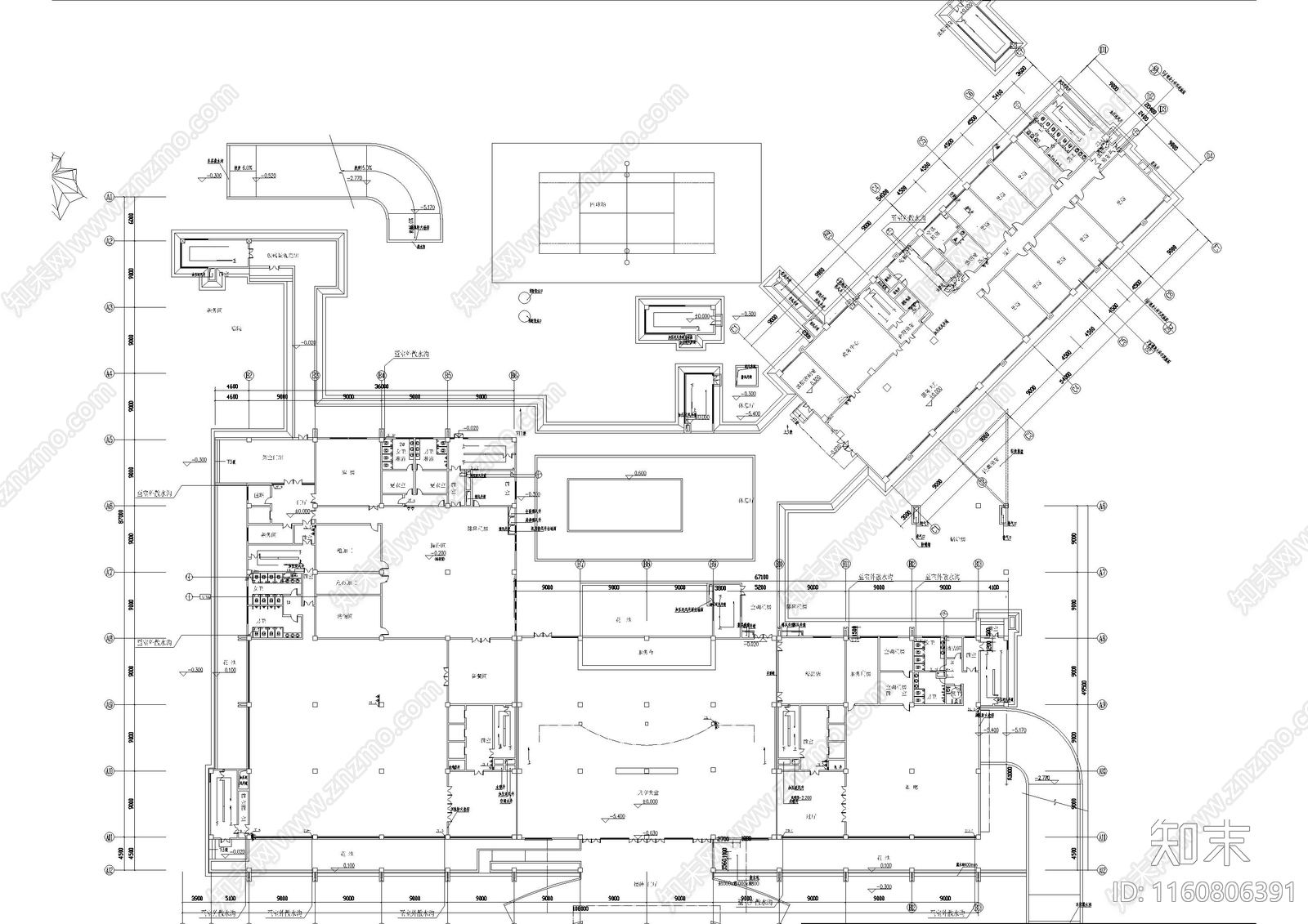 地下室宾馆给排水cad施工图下载【ID:1160806391】