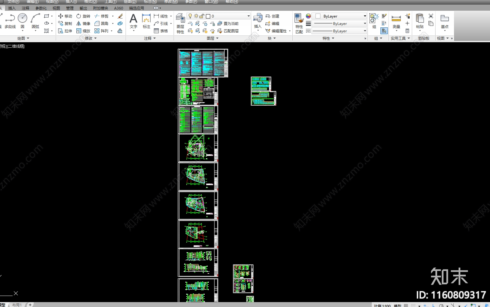 现代商业楼建筑竣工图cad施工图下载【ID:1160809317】