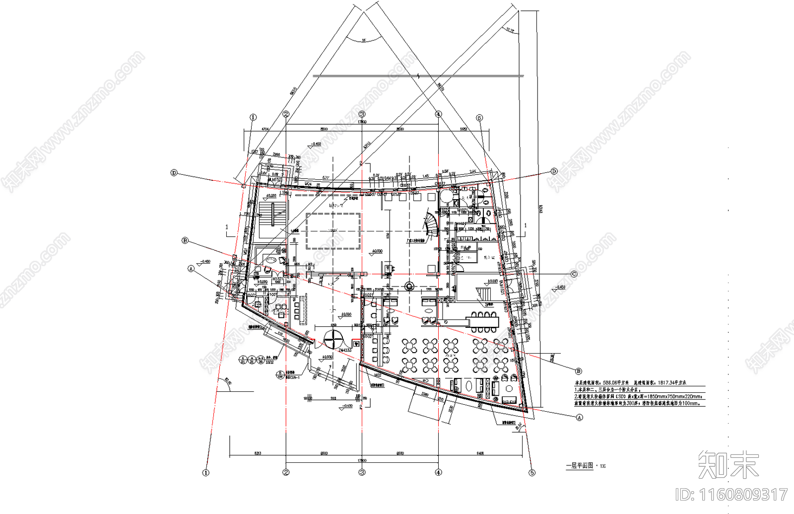 现代商业楼建筑竣工图cad施工图下载【ID:1160809317】