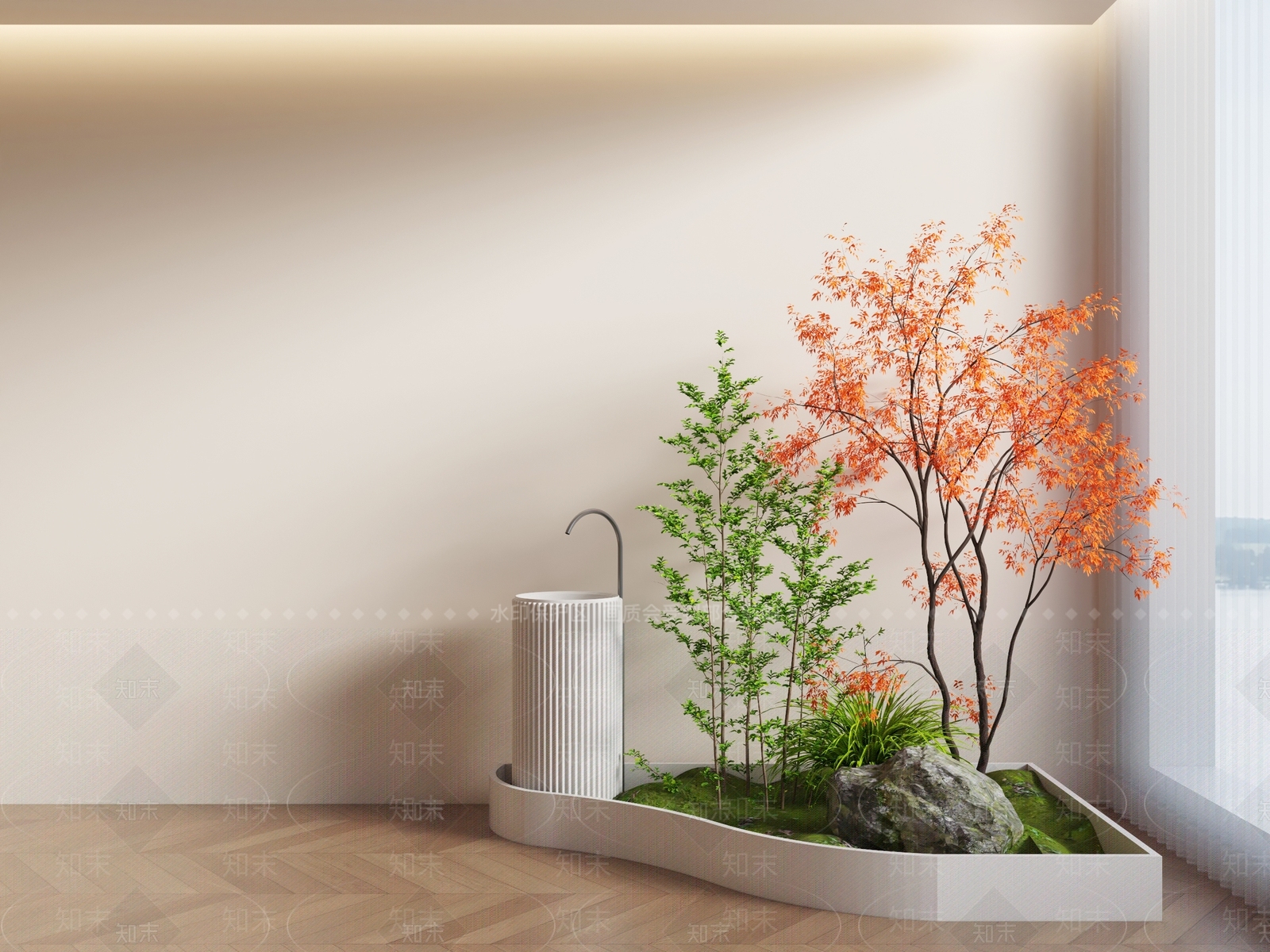 现代阳台景观3D模型下载【ID:1160809352】