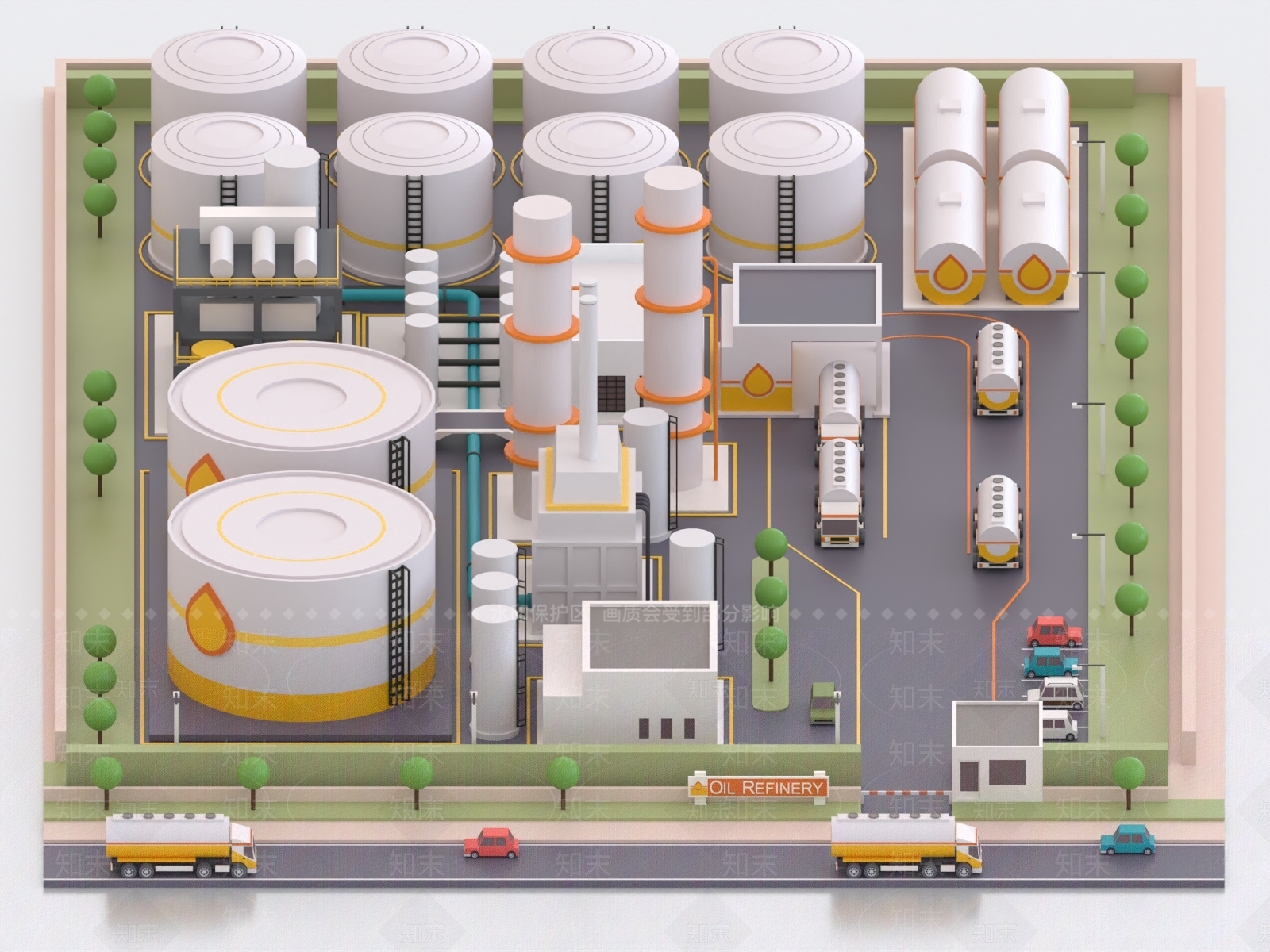 现代化工厂3D模型下载【ID:1160809408】