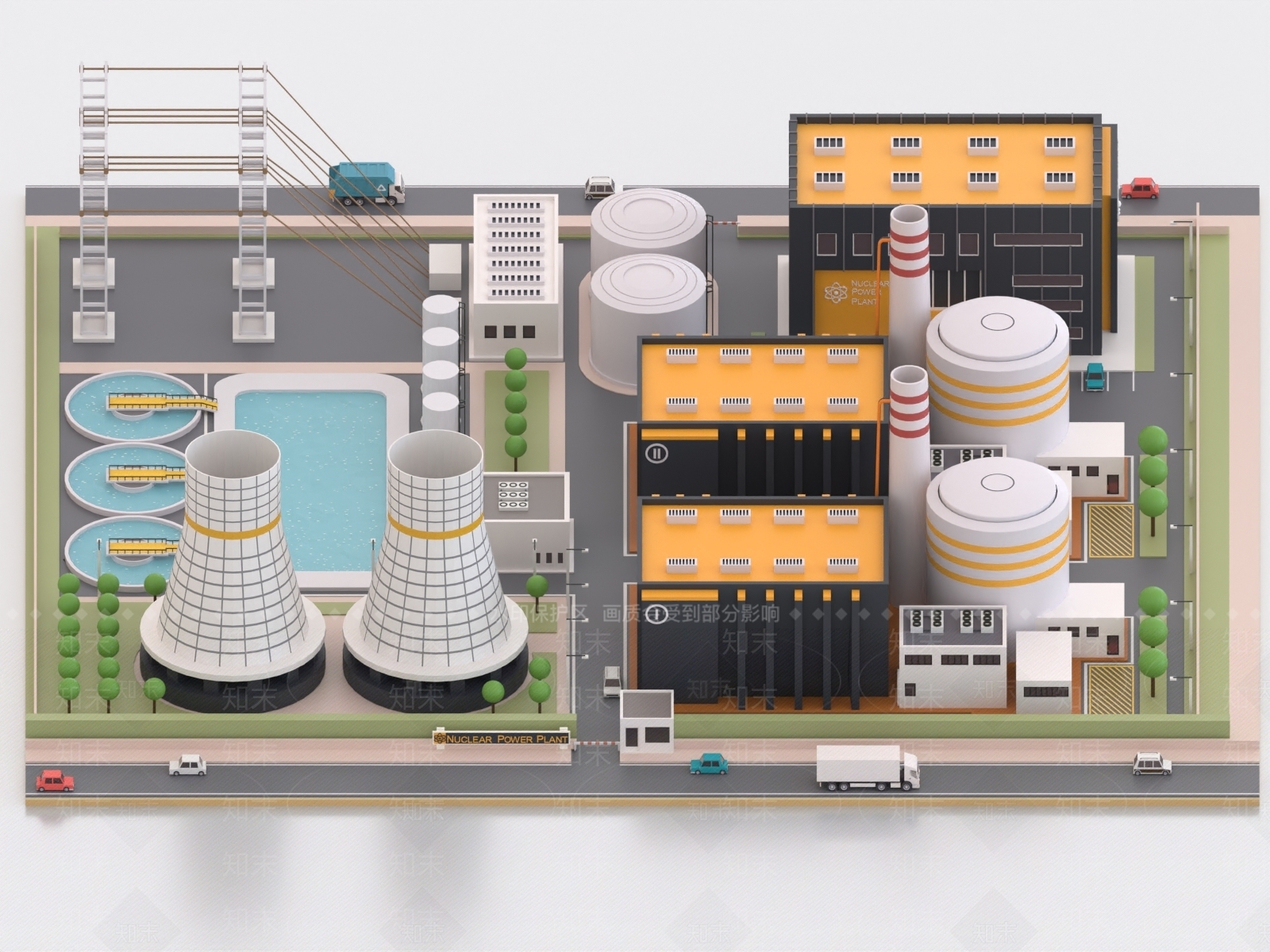 现代化工厂3D模型下载【ID:1160809797】