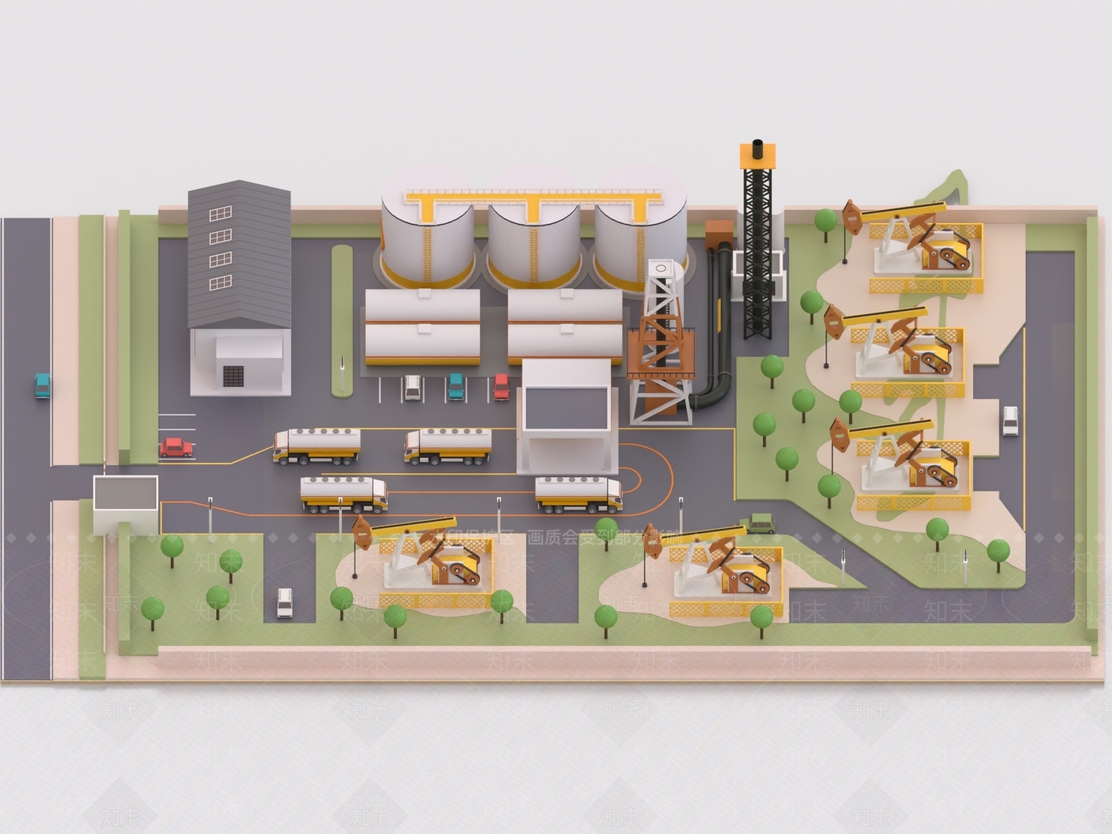 现代化工厂3D模型下载【ID:1160809960】