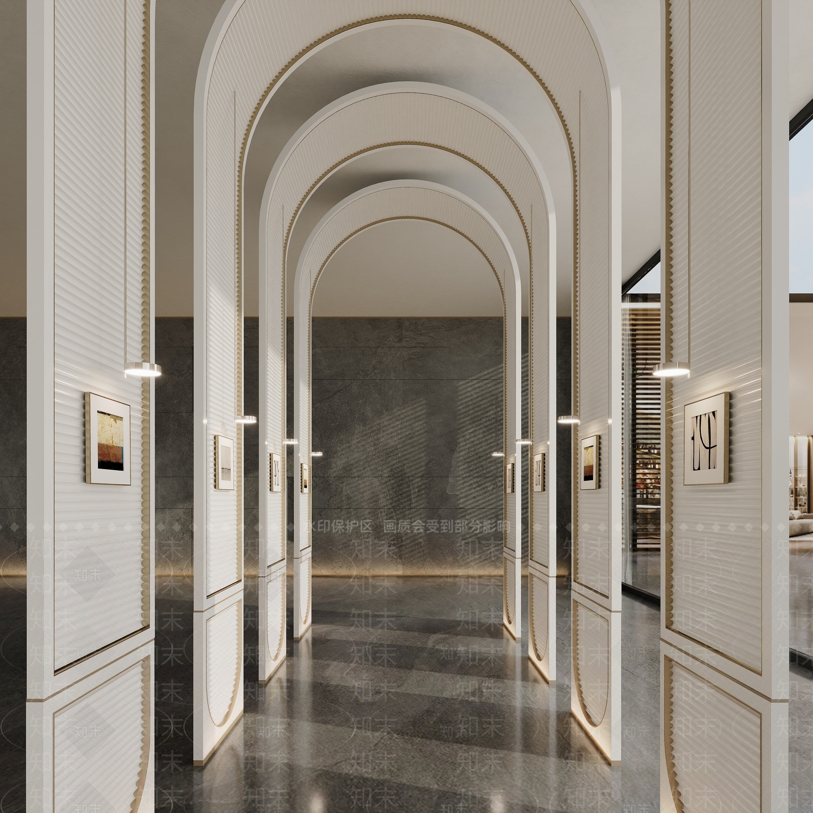 现代酒店隔断3D模型下载【ID:1160810541】