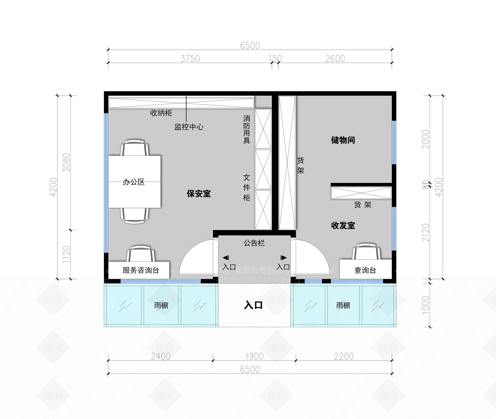 现代保安亭设计3D模型下载【ID:1160810618】