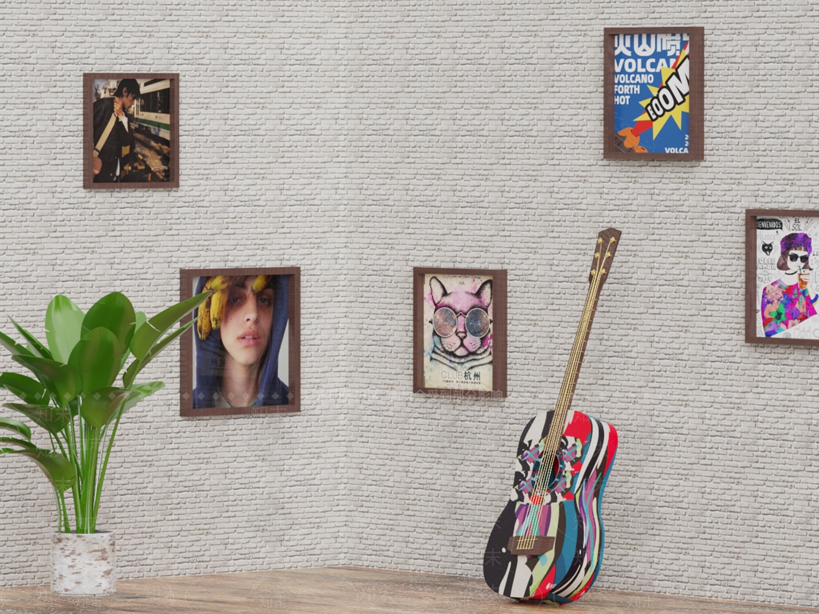 现代吉他3D模型下载【ID:1160810804】