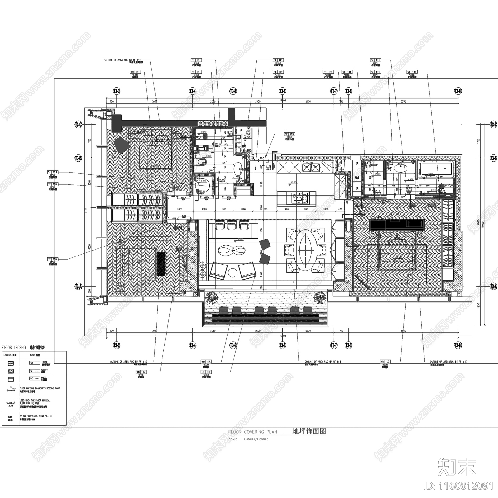 现代简约深圳华润城公寓室内家装施工图下载【ID:1160812091】