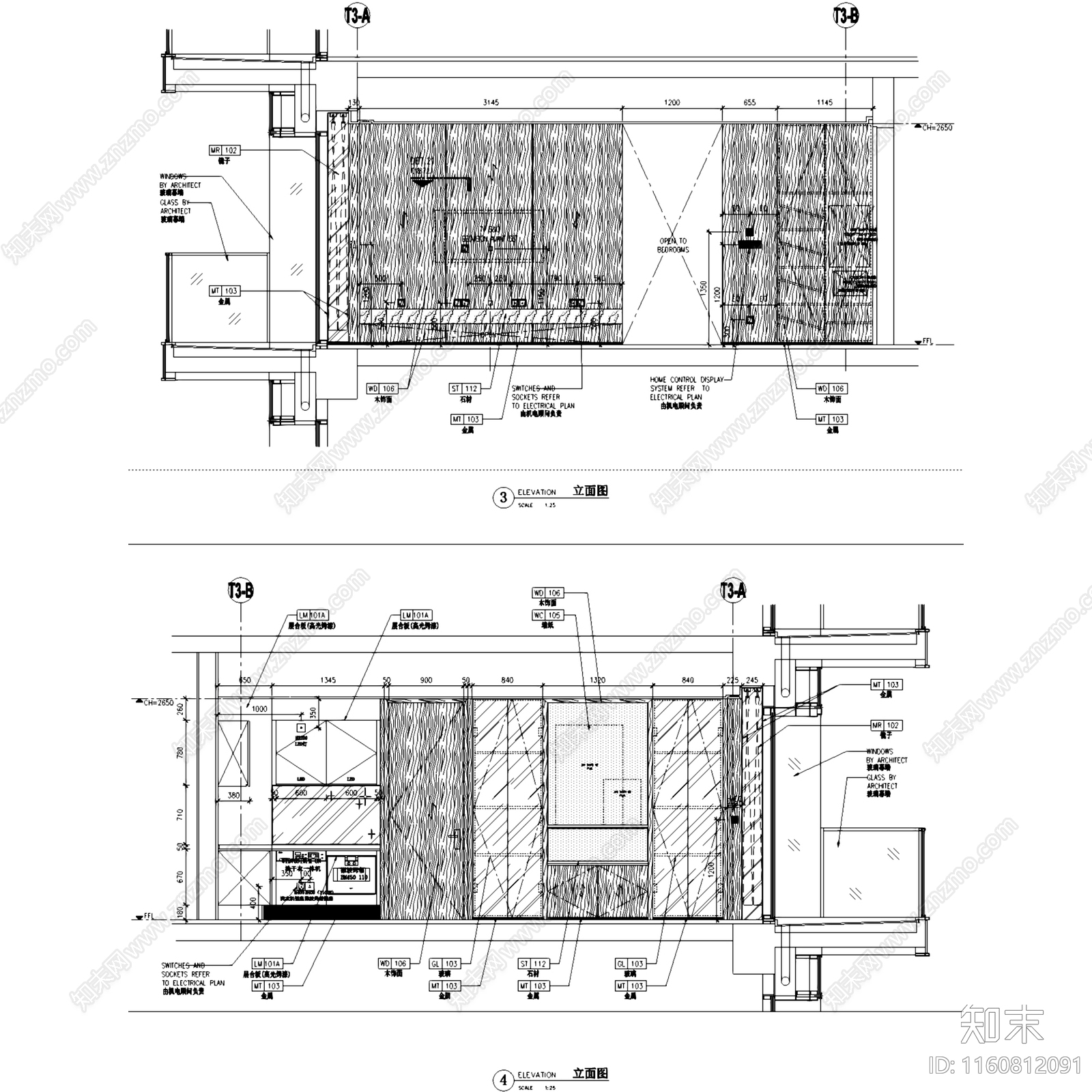 现代简约深圳华润城公寓室内家装施工图下载【ID:1160812091】