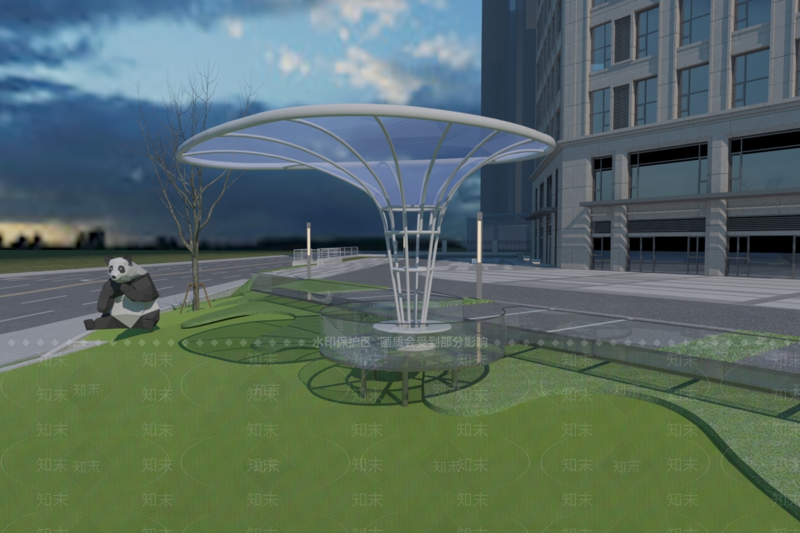 现代廊架3D模型下载【ID:1160812548】
