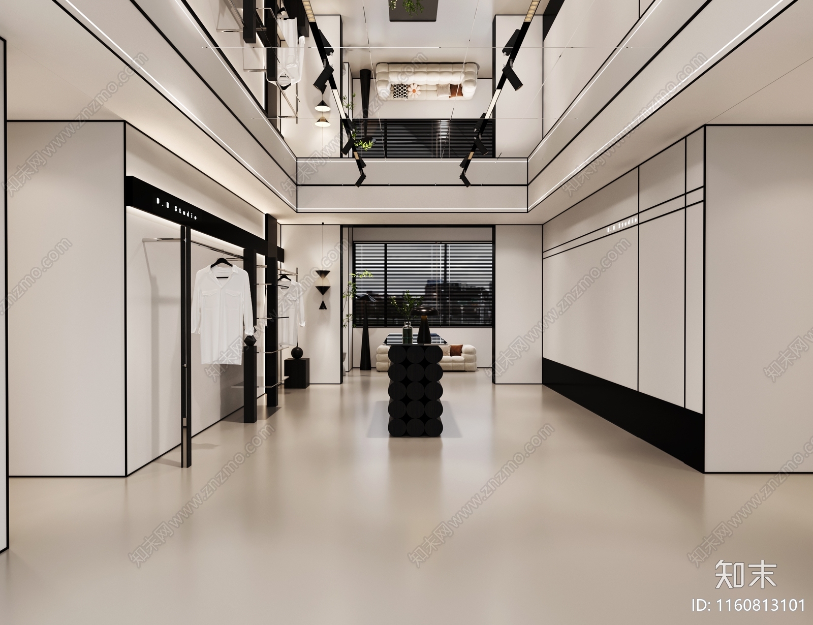 现代小香风服装店3D模型下载【ID:1160813101】