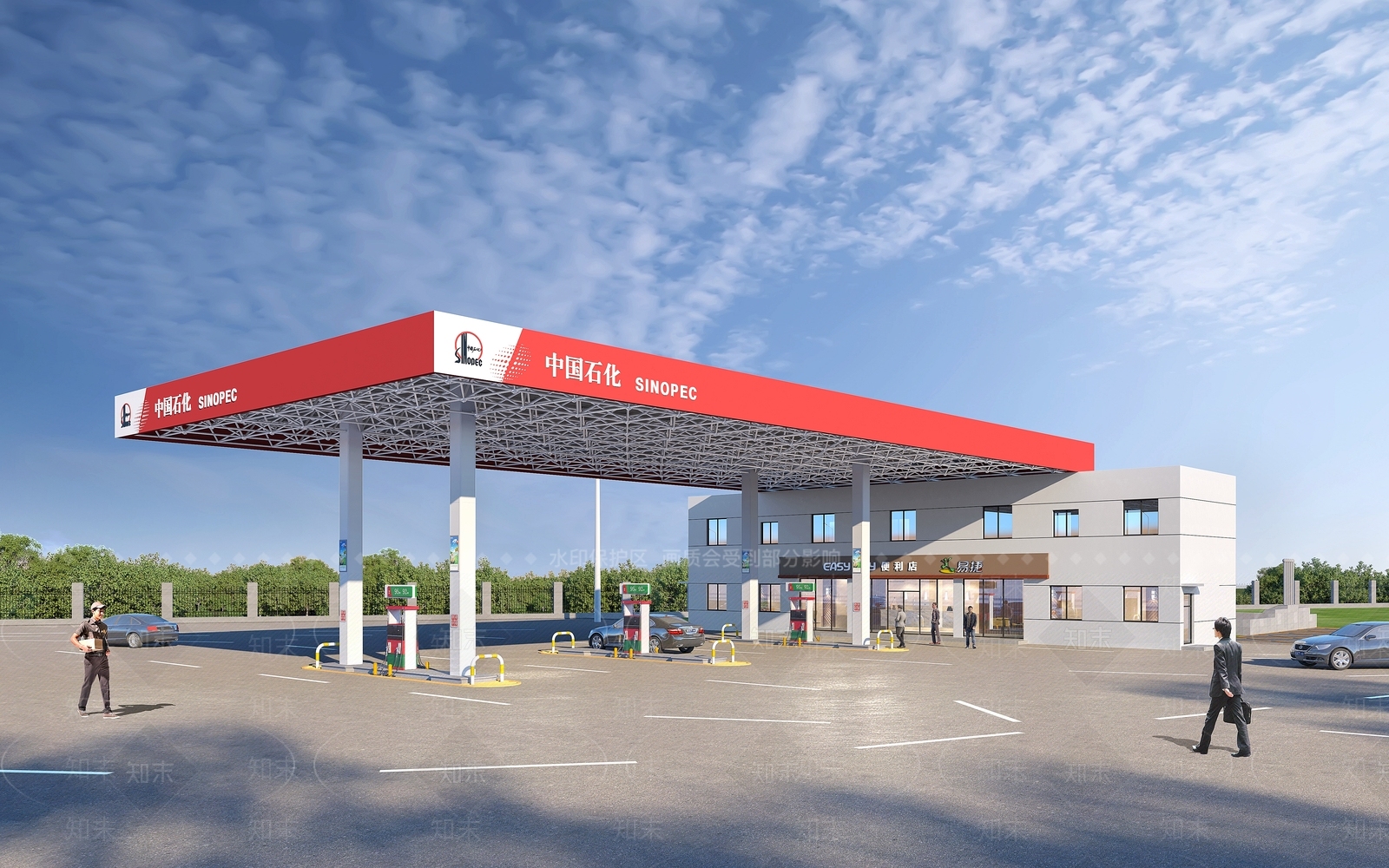 现代加油站3D模型下载【ID:1160813492】
