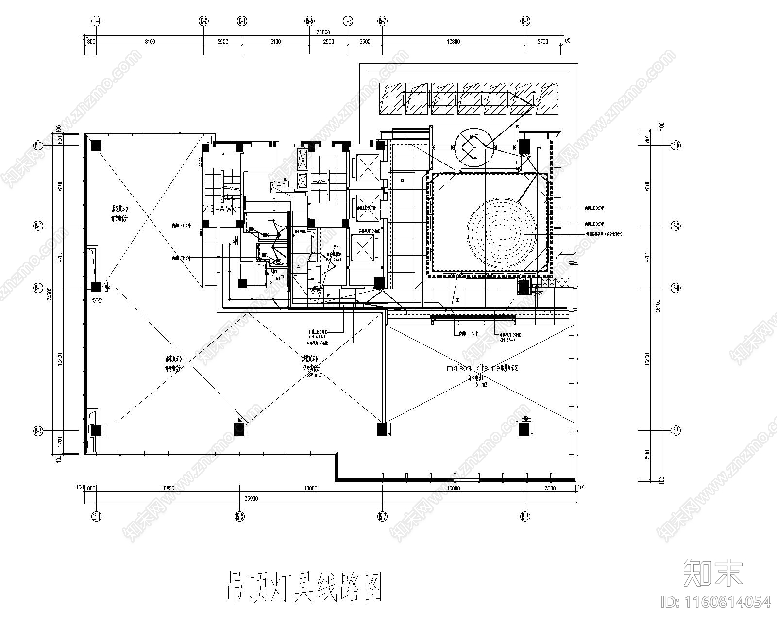 一层平面及吊顶图施工图下载【ID:1160814054】