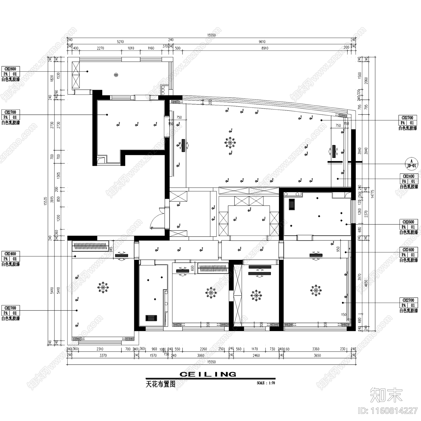 北欧简约水岸清华三室两厅两卫大平层室内家装cad施工图下载【ID:1160814227】