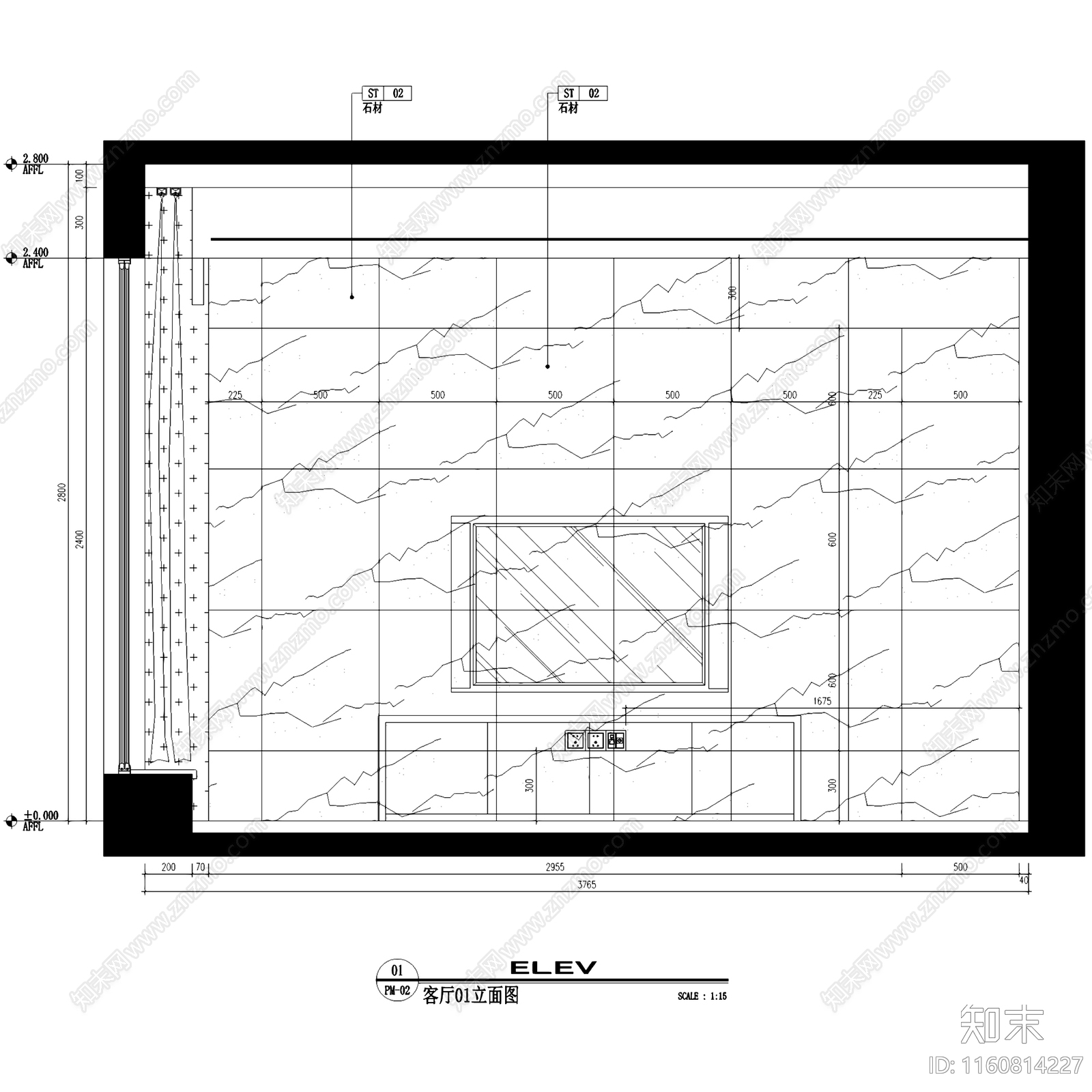 北欧简约水岸清华三室两厅两卫大平层室内家装cad施工图下载【ID:1160814227】